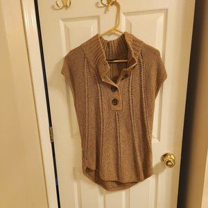 BCBG MAXAZRIA Sleeveless Sweater Vest with Tortoise Buttons/S